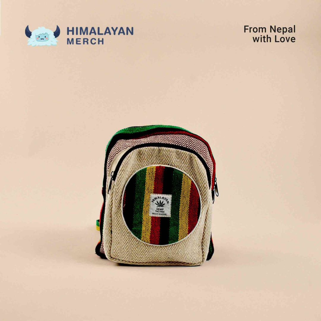 Mini Hemp Backpack- 'Rainbow'