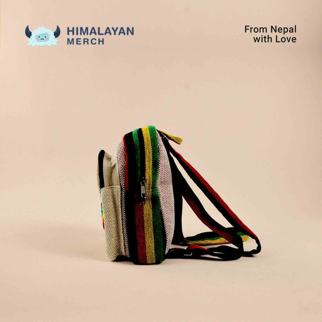 Mini Hemp Backpack- 'Rainbow'